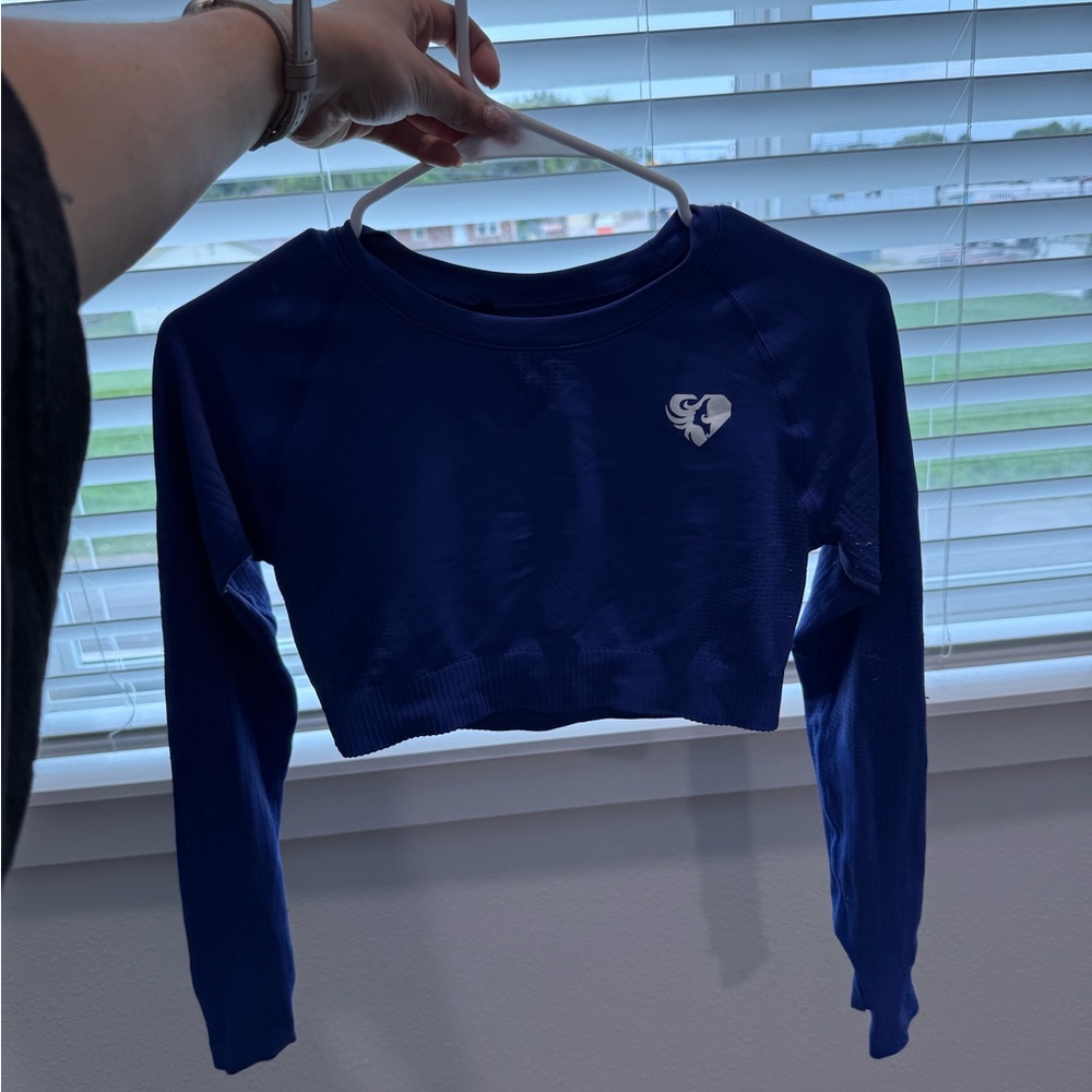 Women’s Best Blue Long Sleeve Crop Top